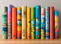 colorful row of childrens books